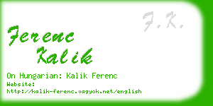 ferenc kalik business card